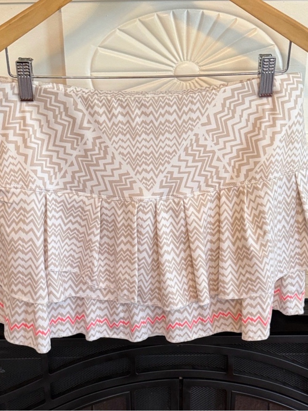 Lucky in Love Tennis Pickleball Skort Tiered Chevron Large 12